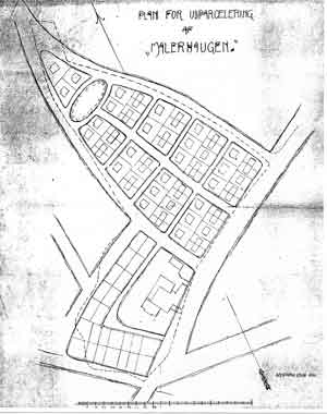 Planer for Malerhaugen i 1910