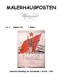 Forsiden av årets første utgave av Malerhaugposten (bildet viser diplomet som Grønvold Idrettslag fikk etter at de ble kretsmestere i fotball).
